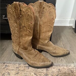 Justin Boots Tan Heeled Western Boots